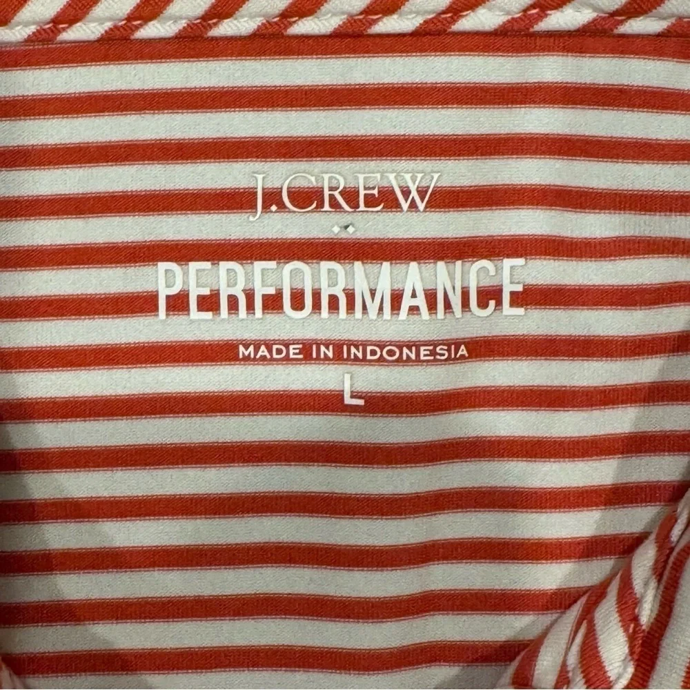 J. Crew Red and White Polo Shirt with Classic Stripes